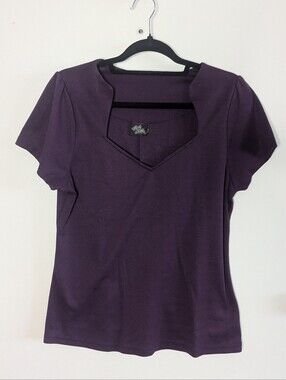 Steady Clothing Sophia Top In Plum 1XL Rockabilly Pinup